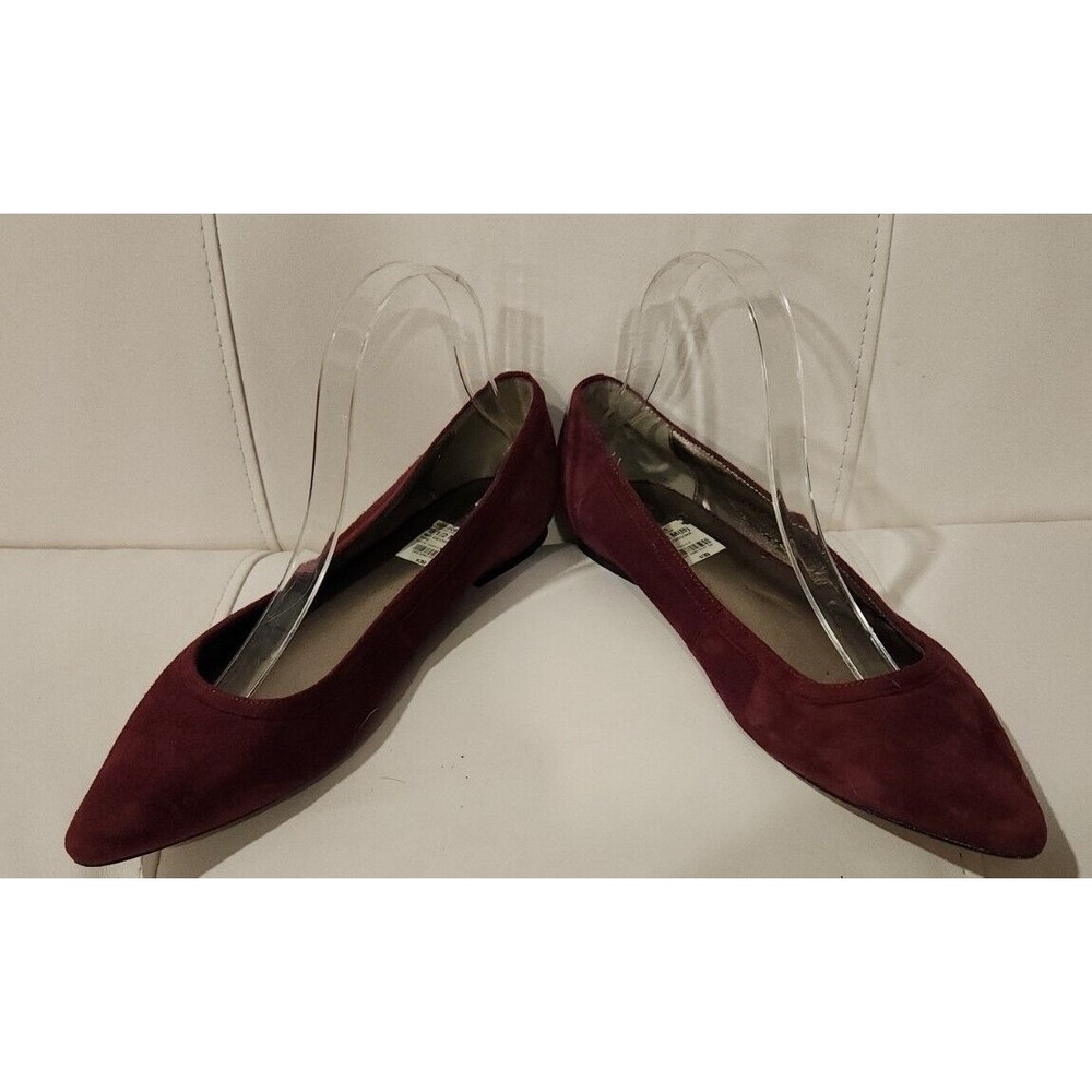 Monet Womens Shoes Leather Georgina‎ Wine Vintage Flats Shoes Slip On Size 8.5 M